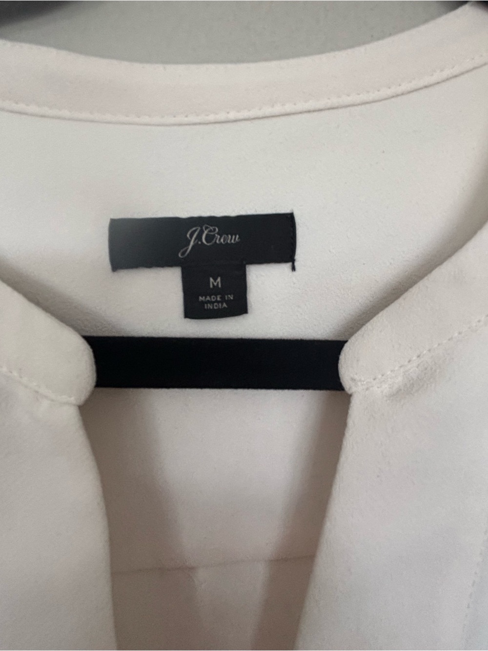 J. Crew White Split-Neck Blouse with Balloon Sleeves - Picture 3 of 4
